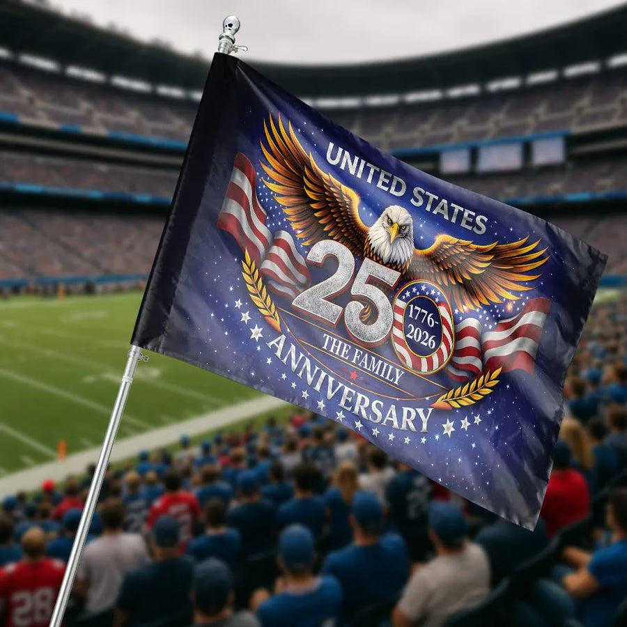 USA 250th Anniversary House Flag | 1776-2026 Semiquincentennial Eagle | Double Sided Polyester Banner | Patriotic Collector's Yard Decor Gift