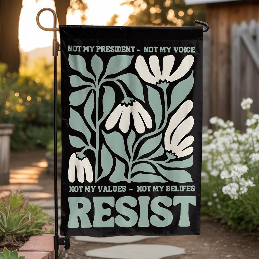 Resist Garden Flag | Floral Yard Decor | Premium Weather-Resistant Polyester | Protest Sign for Activists and Feminists