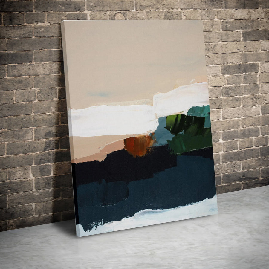 Abstract Coastal Canvas Wall Art | Modern Minimalist Brushstroke Print | Gallery Wrapped 1.25" Thick Canvas | Living Room Decor & Housewarming Gift