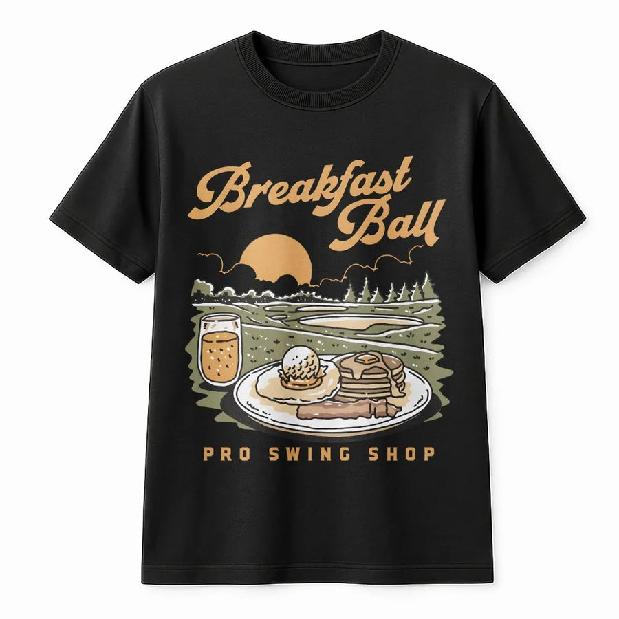 Breakfast Ball Golf T-Shirt | Funny Golfer Graphic Design | Premium Cotton Apparel | Gift for Golf Lovers and Breakfast Enthusiasts