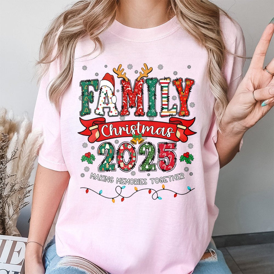 Family Christmas 2025 Matching T-Shirt | Making Memories Together Holiday Graphic | 100% Cotton Premium Tee | Festive Gift for Group Photos