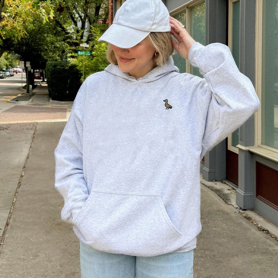 Minimalist Duck Hoodie | Small Graphic Bird Design | Premium Cotton Blend Sweatshirt | Unisex Aesthetic Gift for Animal Lovers