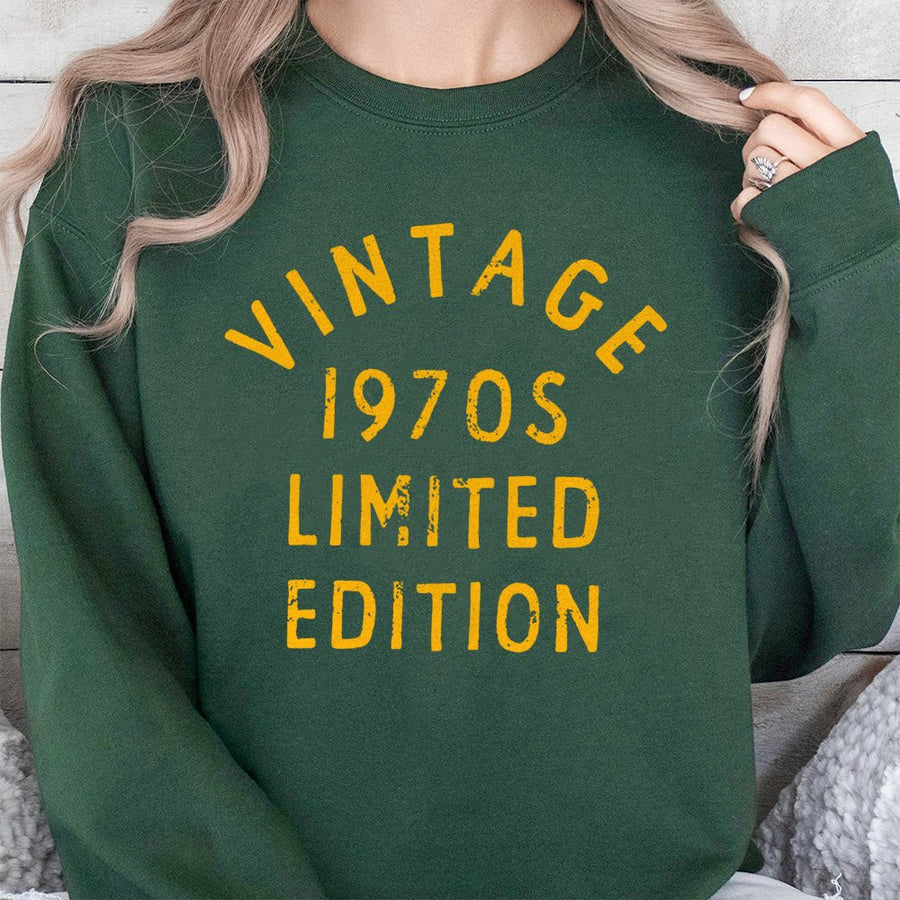 Vintage 1970s Limited Edition Sweatshirt | Retro Distressed Graphic Print | Premium Cotton Blend | Birthday Gift Idea For 50th Anniversary