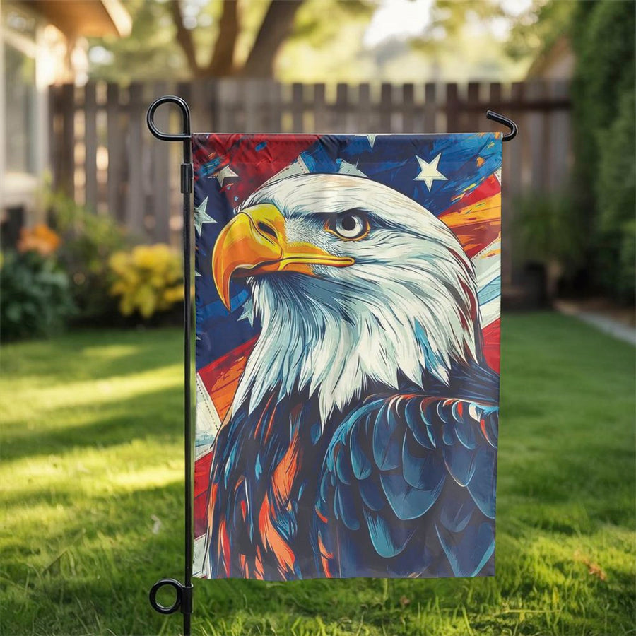 American Bald Eagle Garden Flag | Patriotic USA Flag Yard Decor | Weather-Resistant Polyester | Independence Day & Memorial Day Gift