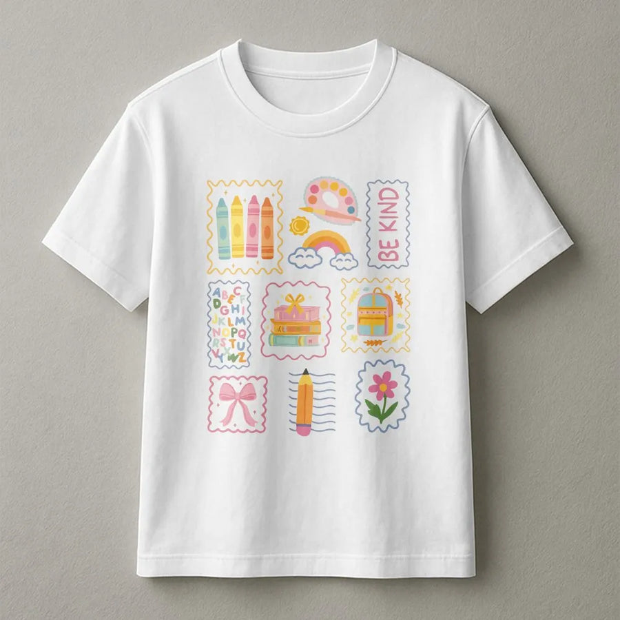 Teacher Life T-Shirt | Cute School Supplies Graphic | Premium Cotton Blend | Back to School Gift for Elementary Teacher