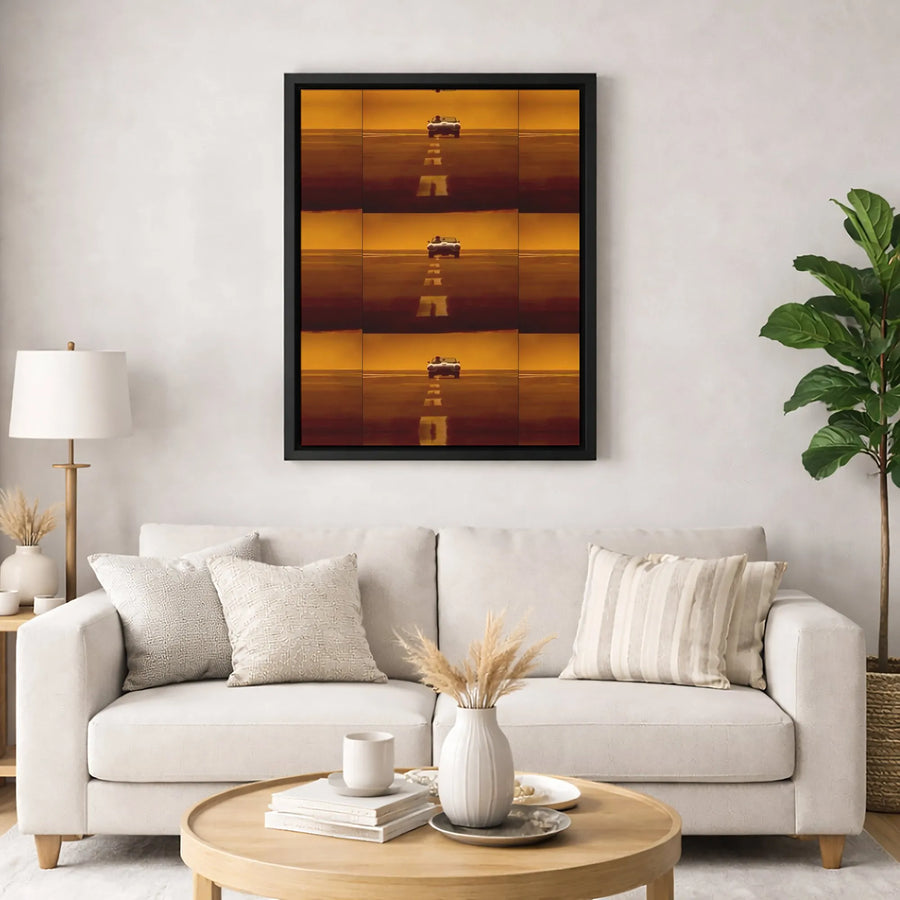 Convertible Car Canvas Print | Retro Indie Music Video Art | Premium 1.25-Inch Gallery Wrap | Vintage Aesthetic Wall Decor Gift for Music Fans