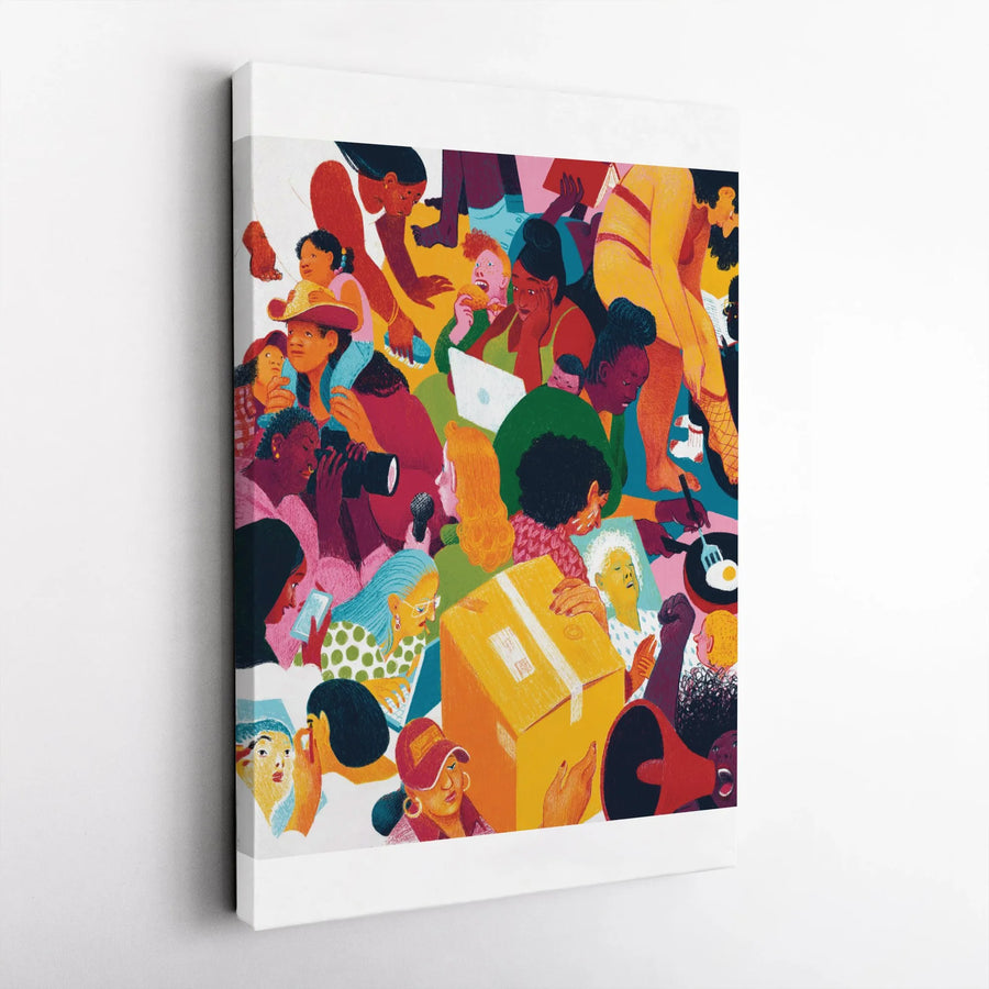 Women Empowerment Canvas Wall Art | Diverse Female Collage Print | Premium Frameless Canvas | Modern Inspirational Home Decor Gift for Her