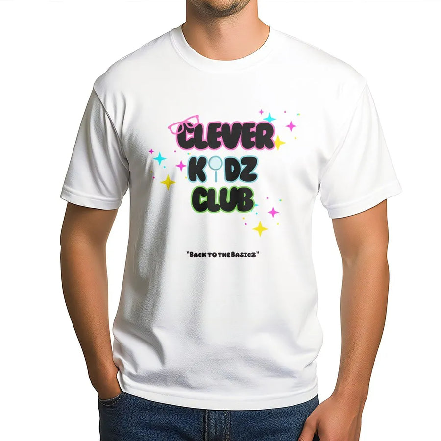 Clever Kidz Club T-Shirt | Retro 90s Graphic Pullover | Soft Cotton Blend | Unisex Gift for Teachers & 90s Fans