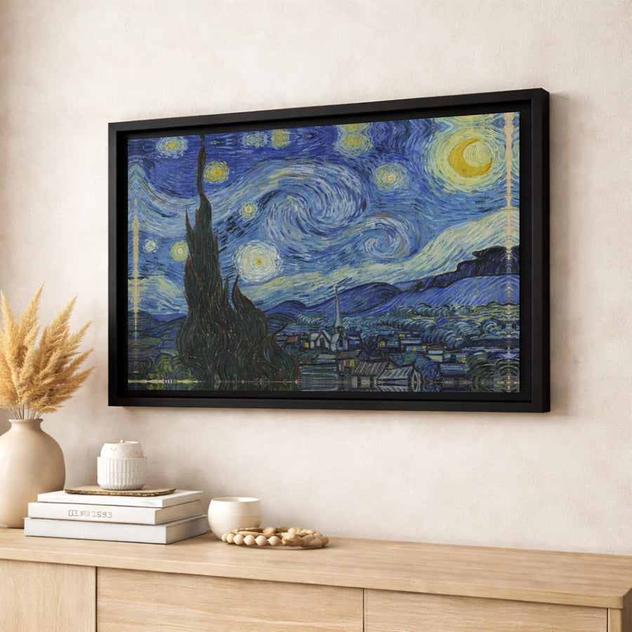 The Starry Night Canvas Art | Vincent Van Gogh Famous Painting Print | Premium Gallery Wrapped Decor | Classic Masterpiece Wall Art Gift