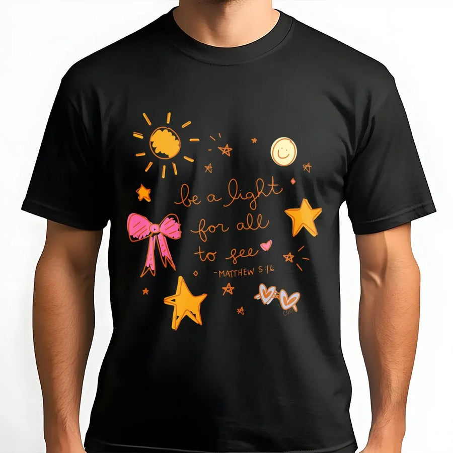 Be A Light For All To See T-Shirt | Christian Bible Verse Graphic Tee | 100% Cotton Premium Quality | Inspirational Gift For Women And Teens