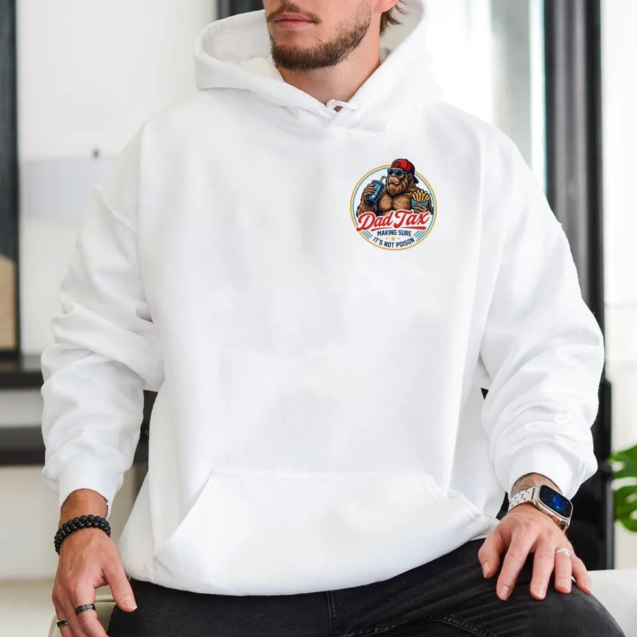 Dad Tax Funny Hoodie | Retro Gorilla Humor Graphic | Soft Cotton Tee | Unique Father's Day Gift for Dad