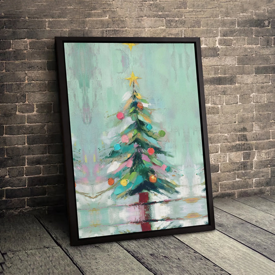 Abstract Christmas Tree Canvas | Modern Holiday Wall Art | Premium Fade-Resistant Print | Festive Winter Home Decor Gift