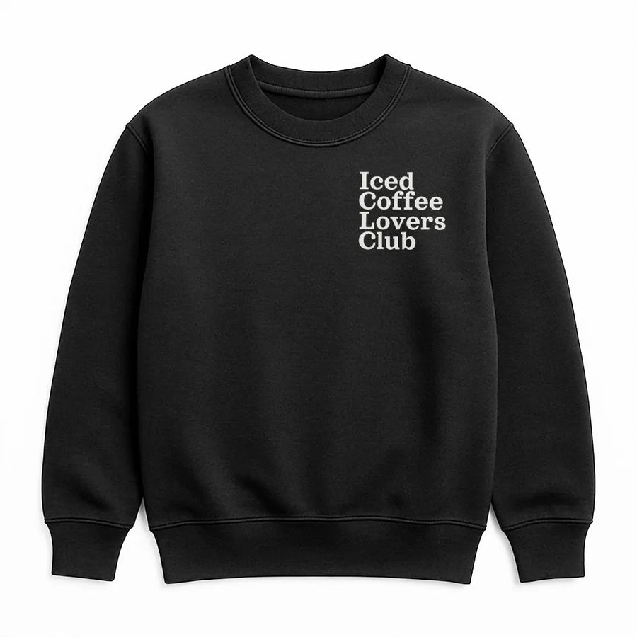Iced Coffee Lovers Club Sweatshirt | Trendy Minimalist Graphic Sweatshirt | Soft Cotton Blend Pullover | Unisex Gift for Coffee Lover