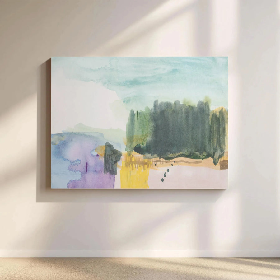 Abstract Watercolor Canvas | Modern Landscape Painting Print | Premium Gallery Wrapped Wall Art | Living Room & Office Decor Gift