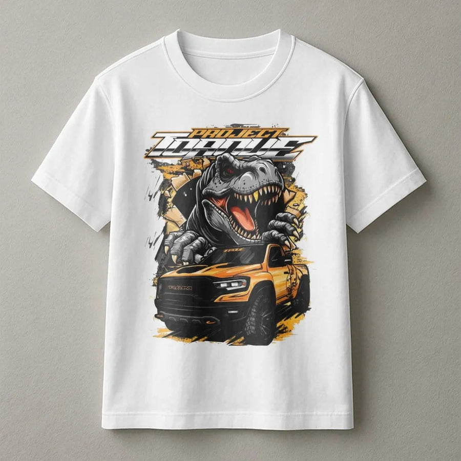 T-Rex Off Road Truck T-Shirt | Monster Dino Racing Graphic | Premium Cotton Streetwear | Gift for Truck Enthusiasts & Car Lovers