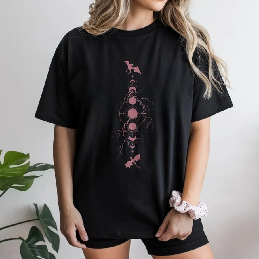 Celestial Dragon T-Shirt | Mystical Moon Phase Graphic Sweatshirt | Premium Soft Blend | Witchy Fantasy Reader Gift