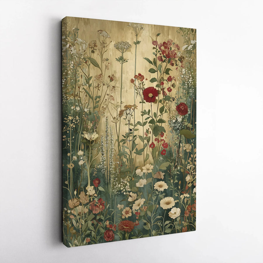Wildflower Meadow Canvas Wall Art | Vintage Botanical Floral Print | Premium Gallery-Wrapped Gallery Quality Decor | Nature-Inspired Home Office Gift