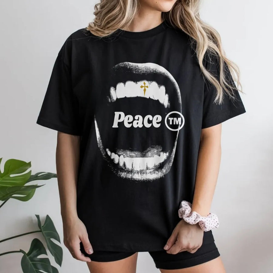 Peace Sign Graphic T-Shirt | Retro Artistic Symbolism | 100% Breathable Cotton | Unisex Premium Apparel for Men and Women