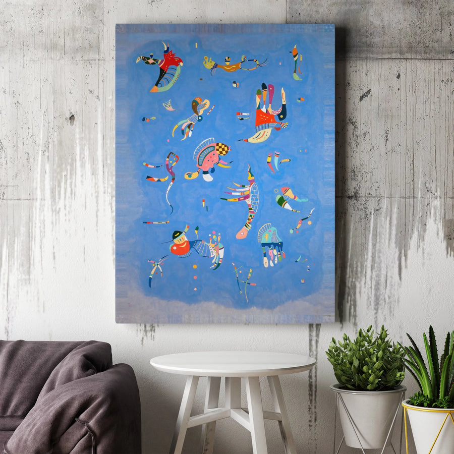 Kandinsky Sky Blue Canvas Wall Art | Famous Abstract Art Reproduction | Premium Gallery Wrapped Canvas | Modern Home Decor Collector's Gift