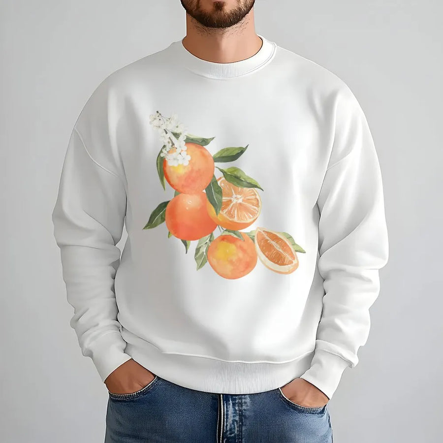 Vintage Orange Sweatshirt | Aesthetic Botanical Fruit Graphic | Premium Soft Sweatshirt | Cottagecore Foodie Gift for Her