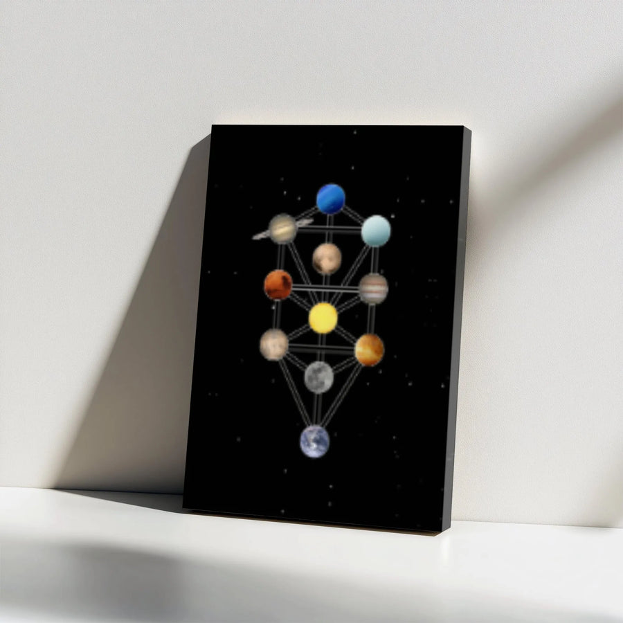 Tree of Life Canvas Print | Kabbalah Sacred Geometry Solar System Wall Art | Premium Gallery-Wrapped Canvas | Spiritual Home Decor Gift for Seekers