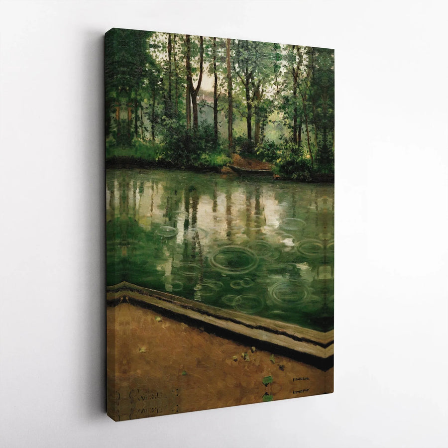 Gustave Caillebotte The Yerres Rain Canvas Wall Art | Vintage Impressionist Landscape | Premium Gallery Quality Print | Collector's Fine Art for Home Decor