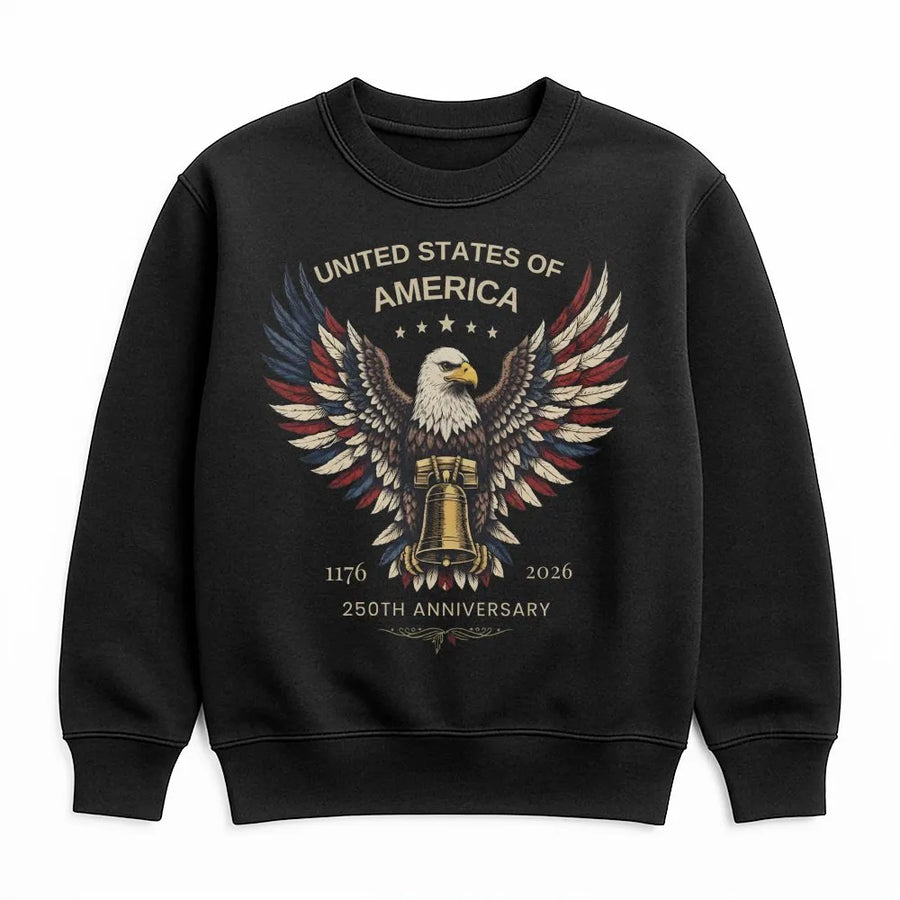 America 250th Anniversary Sweatshirt | Patriotic Eagle & Liberty Bell Graphic | Soft Cotton USA Tee | Vintage 1776-2026 Commemorative Gift