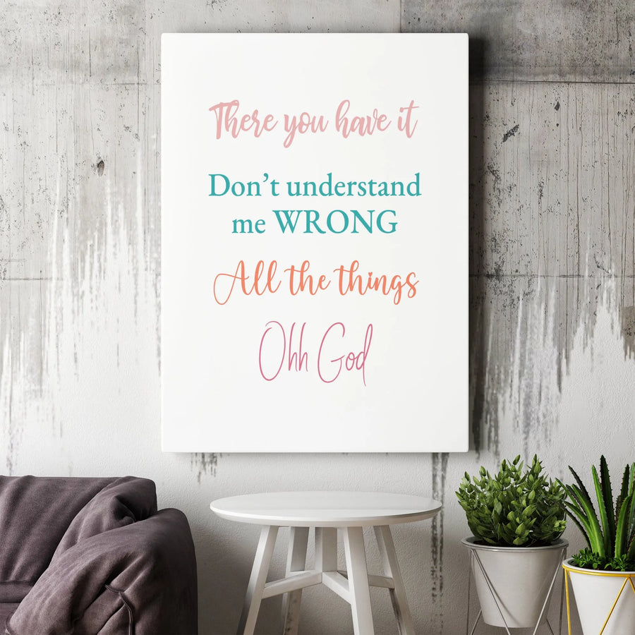 Typography Canvas Wall Art | Funny Sarcastic Quote Decor | 1.25 Inch Premium Gallery Wrap | Modern Office or Living Room Gift