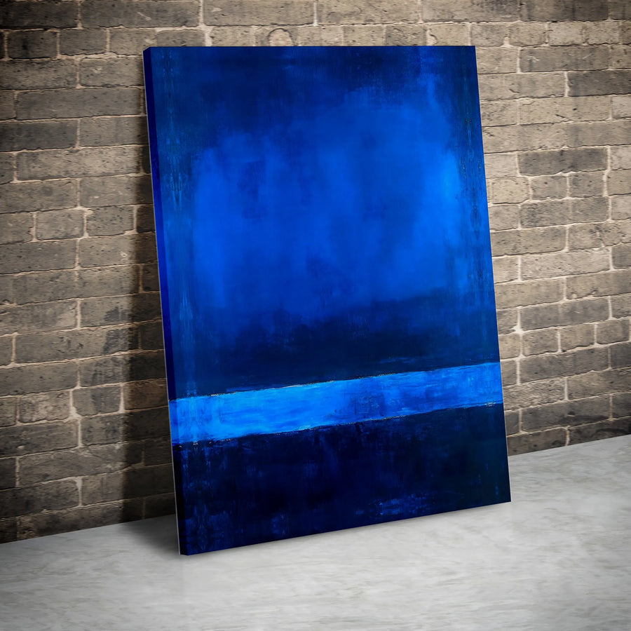 Abstract Blue Canvas Wall Art | Modern Color Field Artwork | Premium 1.25" Thick Gallery Wrap | Contemporary Office & Home Decor