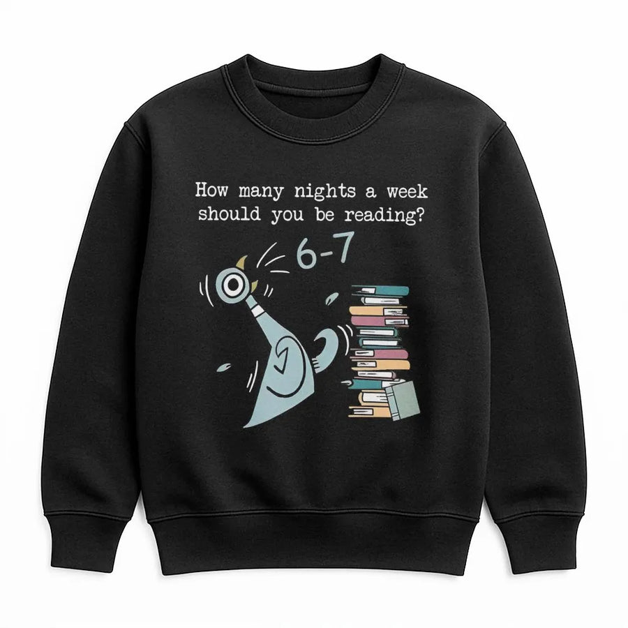 Reading Sweatshirt | Funny Pigeon Book Lover Graphic | Cozy Cotton Blend Crewneck | Teacher Librarian Gift Idea