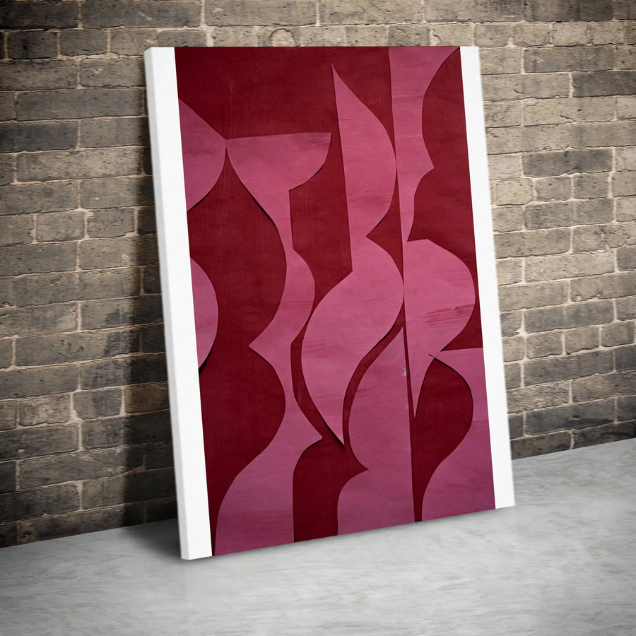 Modern Abstract Canvas Print | Red Monochrome Organic Shapes Wall Art | Premium 1.25" Thick Gallery Wrap | Minimalist Home & Office Decor Collector's Piece
