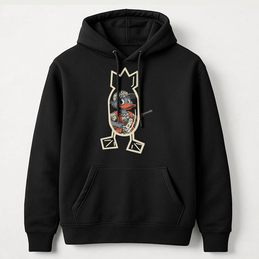 Duck Hunting Hoodie | Retro Camo Waterfowl Graphic | Premium Cotton Blend | Gift For Hunters And Outdoor Enthusiasts