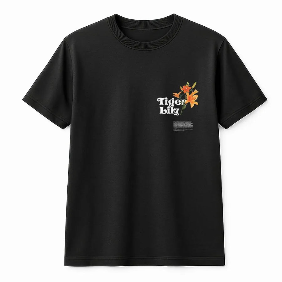 Tiger Lily T-Shirt | Minimalist Botanical Graphic Tee | Soft Cotton Shirt | Unisex Nature Lover & Gardener Gift
