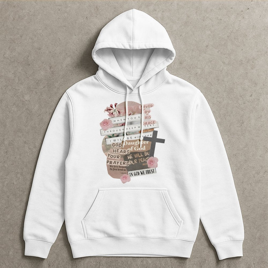 Daughter Of God Hoodie | Floral Scripture Christian Faith Design | Premium Cotton Blend | Inspirational Religious Gift For Women