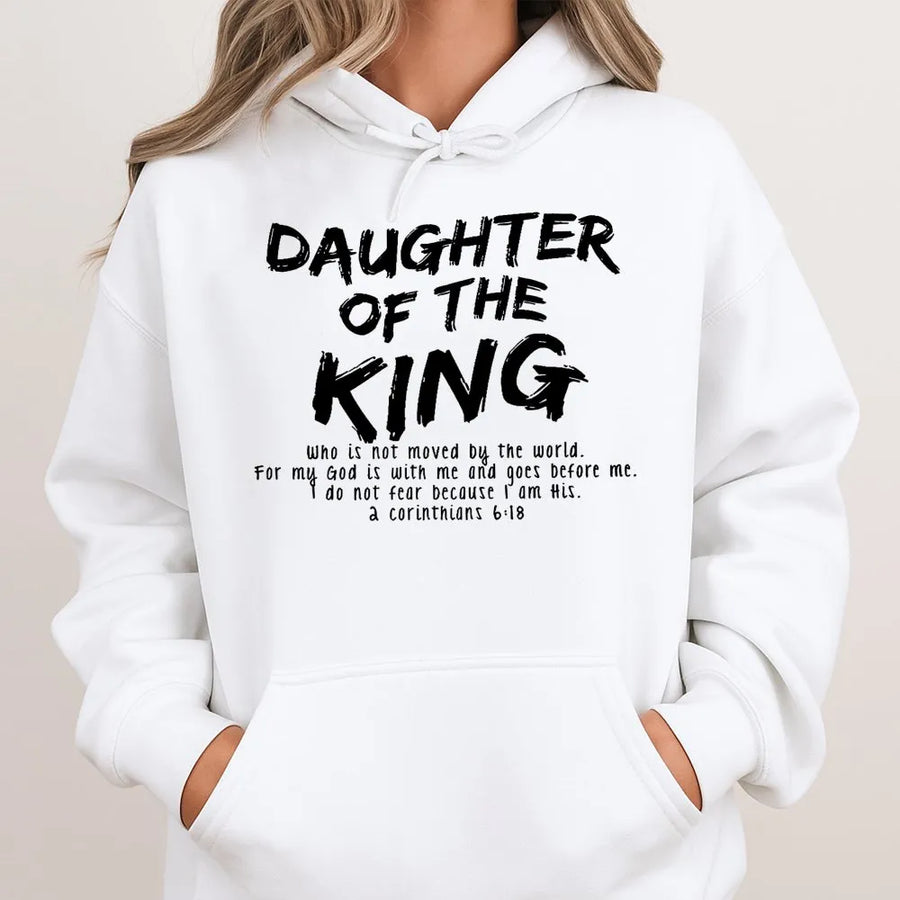 Daughter Of The King Hoodie | Scripture Graphic Print | Premium Cotton Blend | Christian Faith Gift For Women