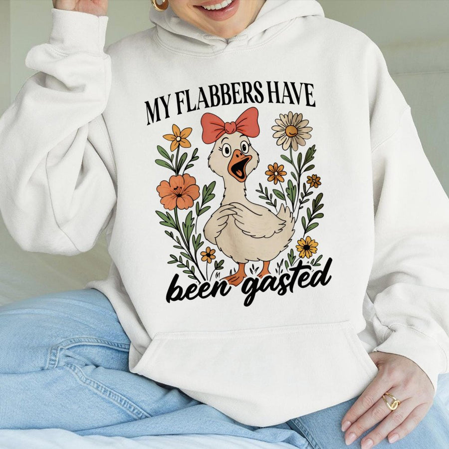 My Flabbers Have Been Gasted Hoodie | Funny Sarcastic Goose Graphic Sweatshirt | Premium Cotton-Blend Comfort | Unique Gag Gift for Animal Lovers