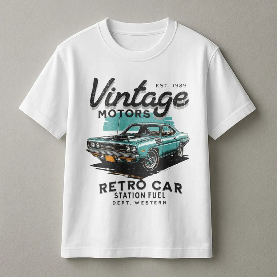 Vintage Car T-Shirt | Retro Muscle Car Graphic Art | Premium 100% Cotton Tee | Gift for Car Lovers & Gearheads