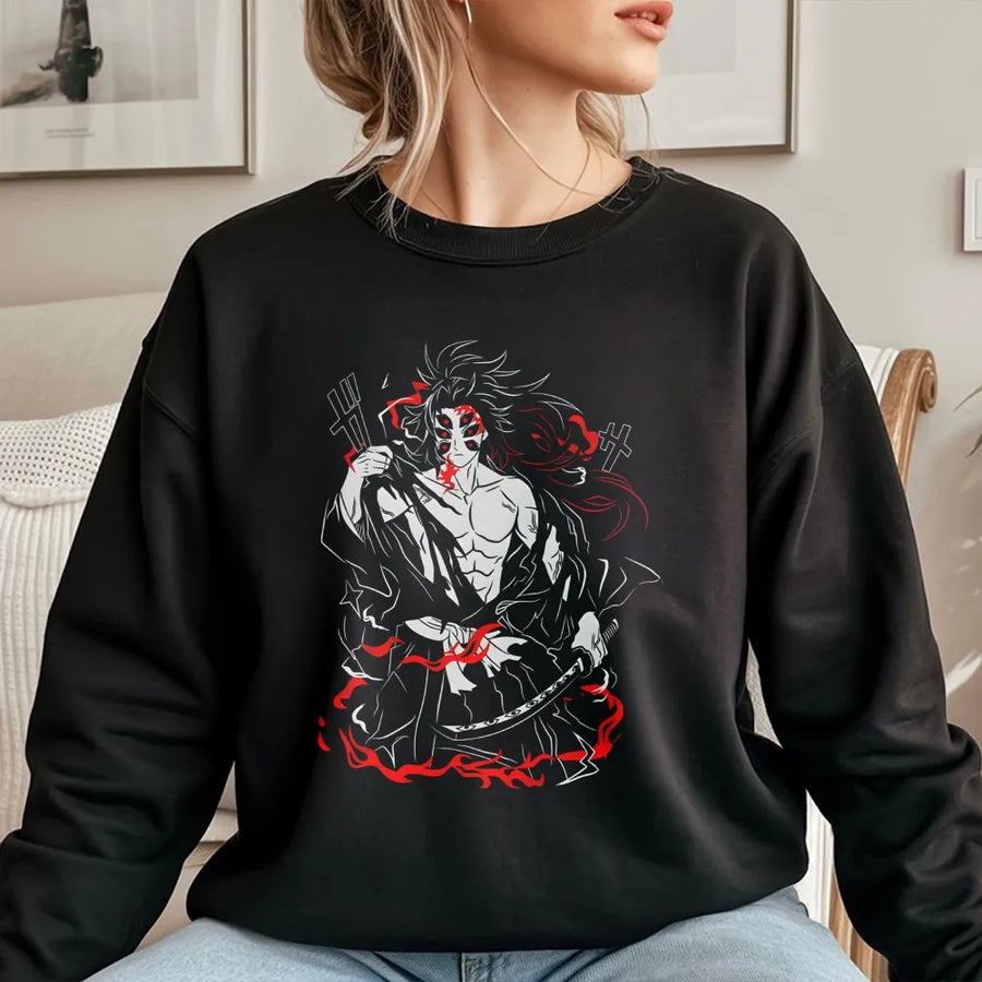 Samurai Demon Sweatshirt | Dark Anime Warrior Graphic | Premium Cotton Blend | Unisex Streetwear Gift for Anime Fans