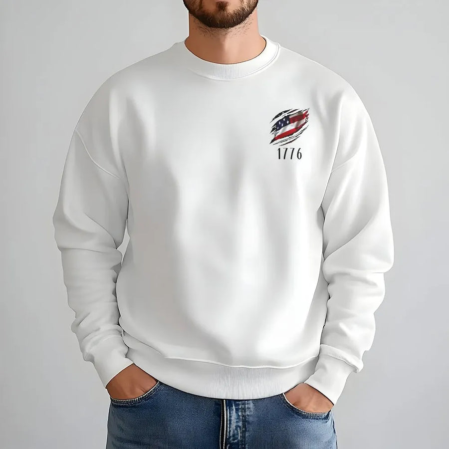 1776 We The People Sweatshirt | Distressed American Flag Graphic | Premium 100% Cotton Tee | Patriotic Gift for History Buffs