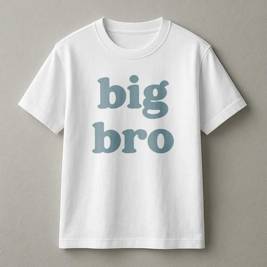 Promoted to Big Bro T-Shirt | Vintage Retro Font Design | Premium Soft Cotton Tee | Funny Pregnancy Announcement Gift for Brother, Family Matching