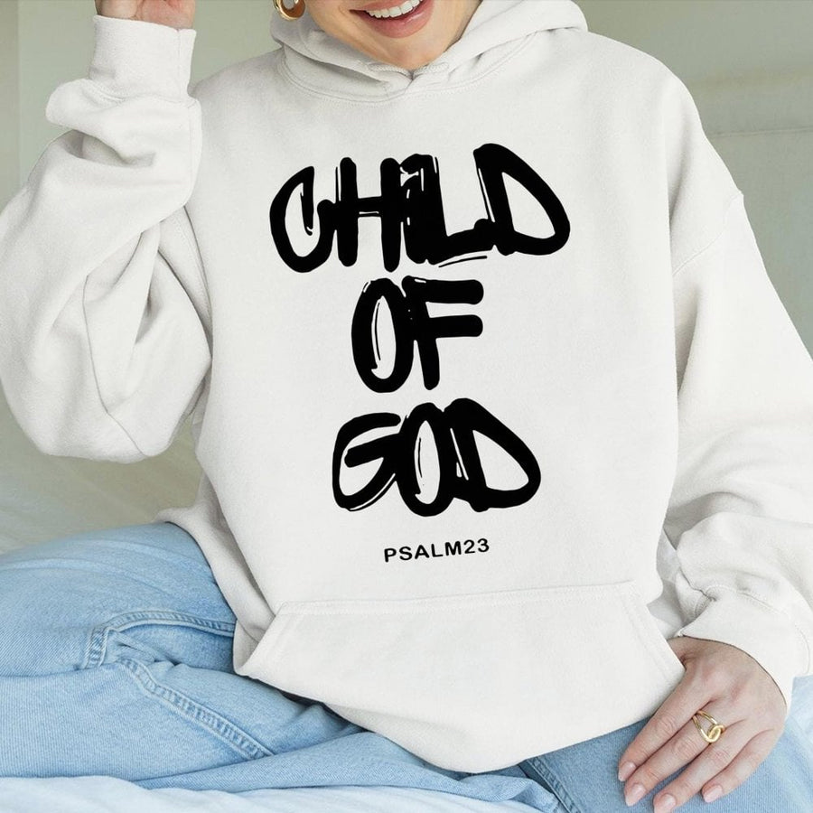 Child Of God Hoodie | Psalm 23 Religious Graphic Sweatshirt | Premium Cotton-Blend Streetwear | Faith-Based Christian Gift for Men and Women