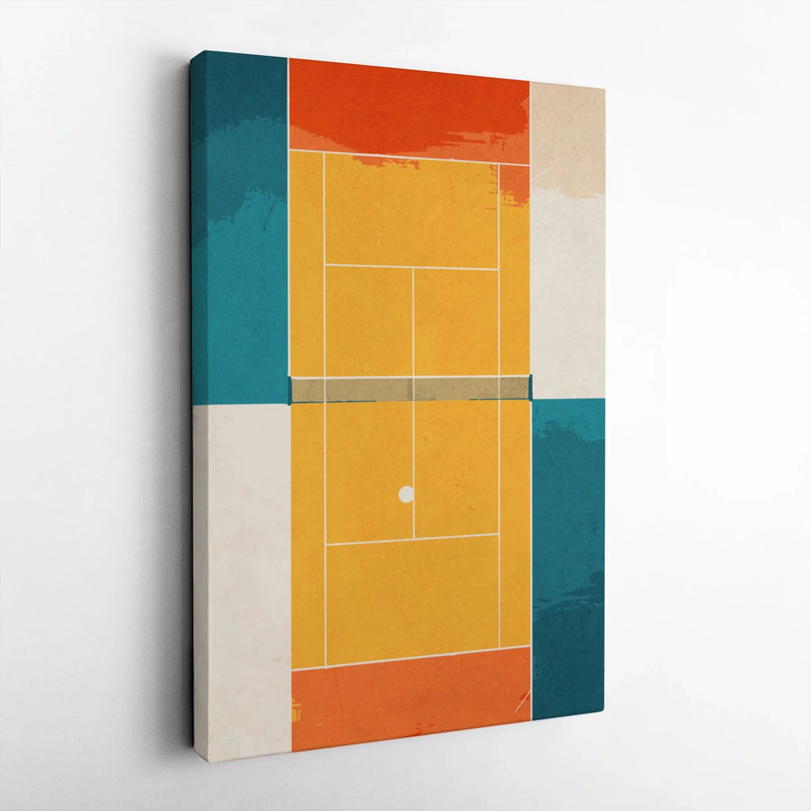 Tennis Court Wall Art | Minimalist Aerial Sports Poster | Premium Gallery-Wrap Canvas | Modern Home & Office Decor Gift