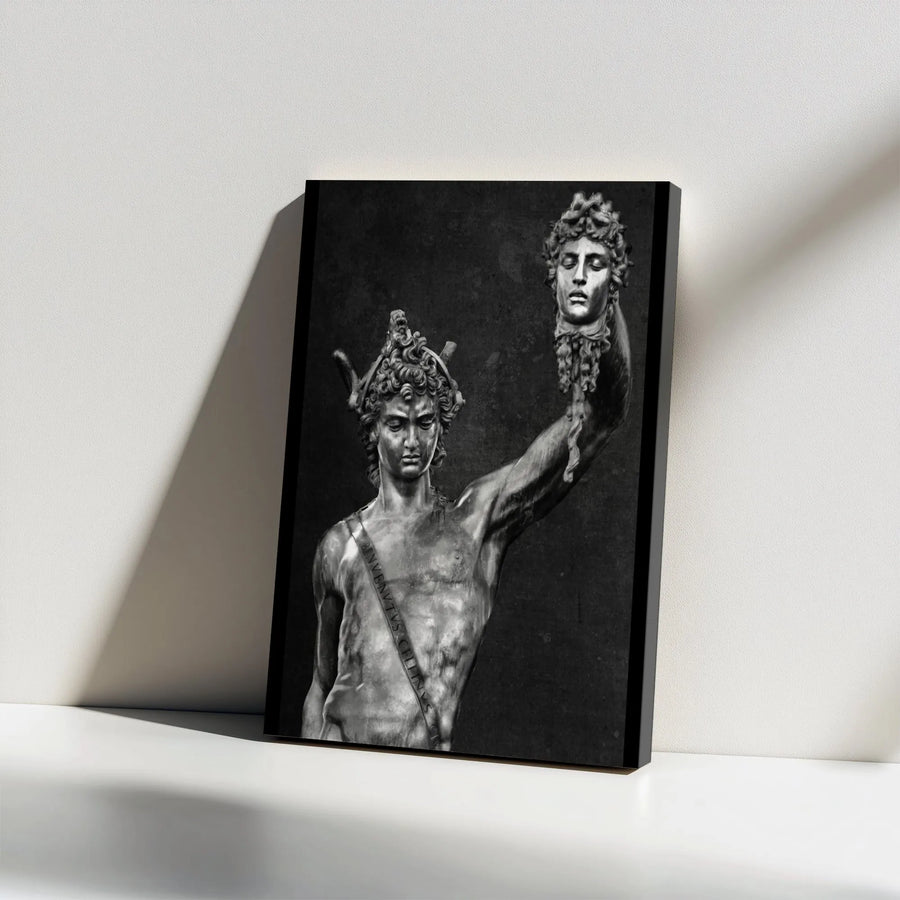 Perseus with the Head of Medusa Canvas Print | Classic Renaissance Sculpture Wall Art | Premium Gallery Wrapped Decor | Greek Mythology Art Gift