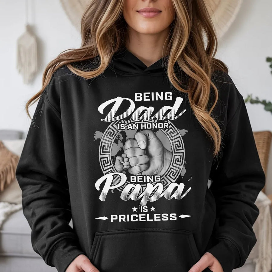 Dad Hoodie | Minimalist Chest Graphic | Soft Crewneck Pullover | Gift for New Dad, Father's Day