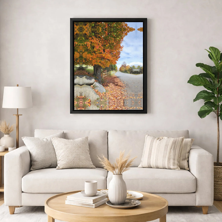 Autumn Landscape Canvas Wall Art | Kaleidoscope Maple Tree Forest Path | Gallery-Quality 1.25” Thick Premium Print | Fall Season Home Decor Gift