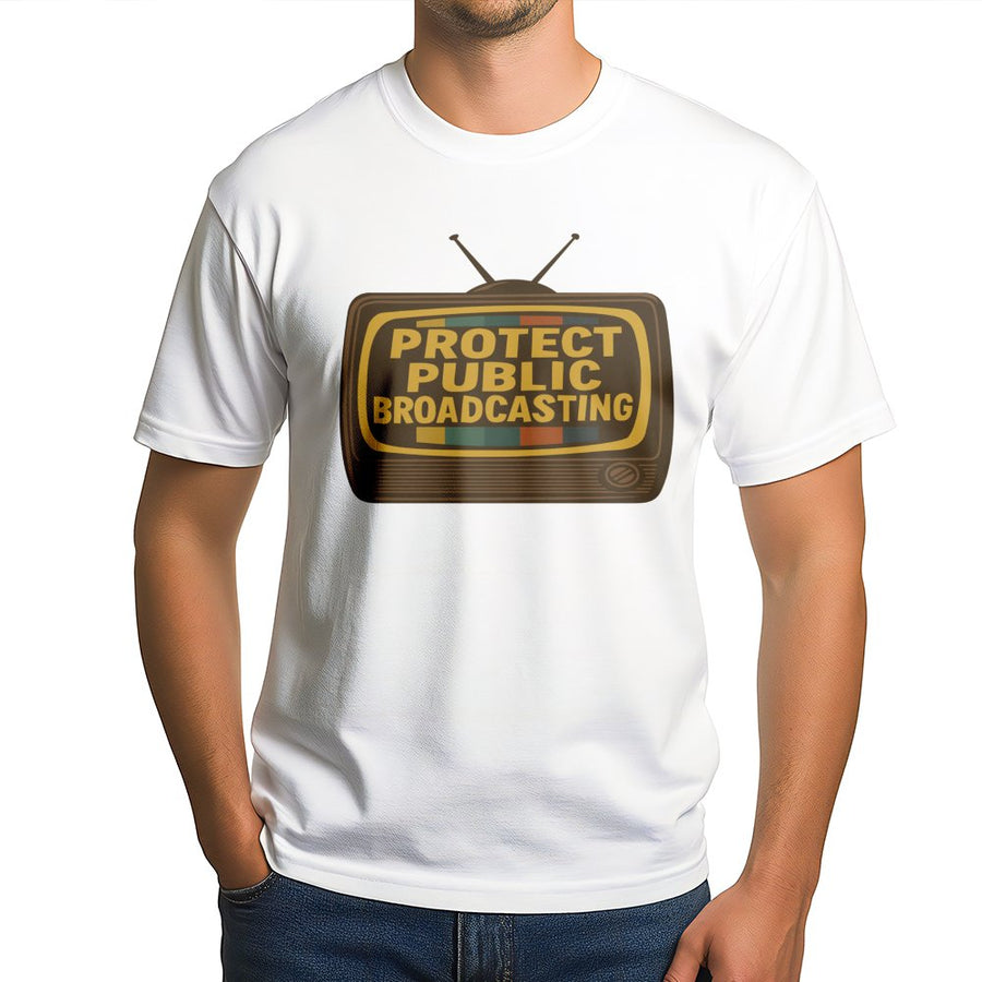 Protect Public Broadcasting T-Shirt | Retro Television Design | Premium Soft Cotton | Educational Media Supporter Gift