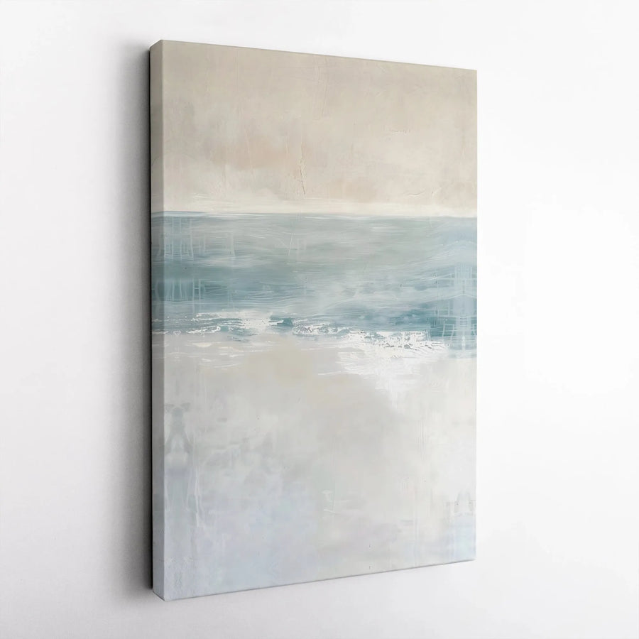 Abstract Seascape Canvas Wall Art | Modern Minimalist Coastal Painting Print | Thick Gallery Wrapped Canvas | Living Room Decor Gift