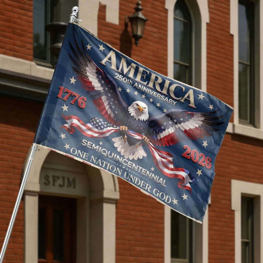 USA 250th Anniversary House Flag | America Semiquincentennial 1776-2026 Eagle | Double-Sided Weather-Resistant Polyester | Patriotic Outdoor Yard Decor Gift