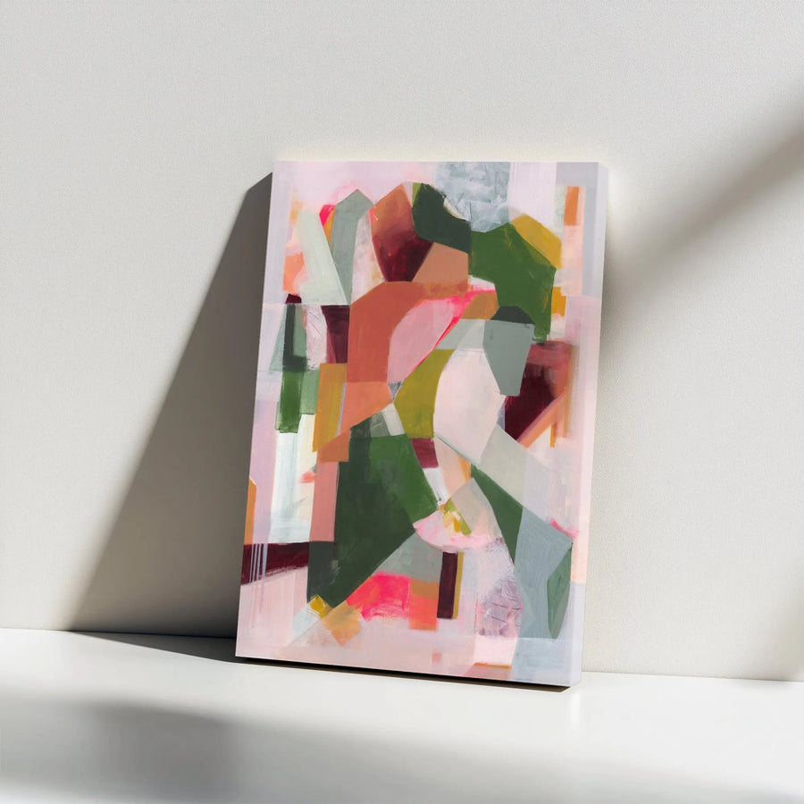 Abstract Geometric Canvas Wall Art | Colorful Modern Painting | Premium Thick Gallery Wrap Canvas | Living Room Decor Gift