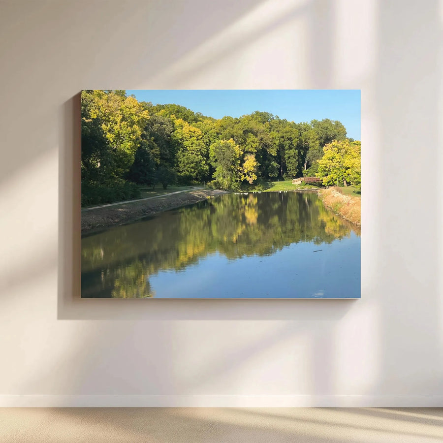 Serene Lake Landscape Canvas | Calm Water Reflection Print | Premium Thick Gallery Wrap | Living Room Office Decor Gift